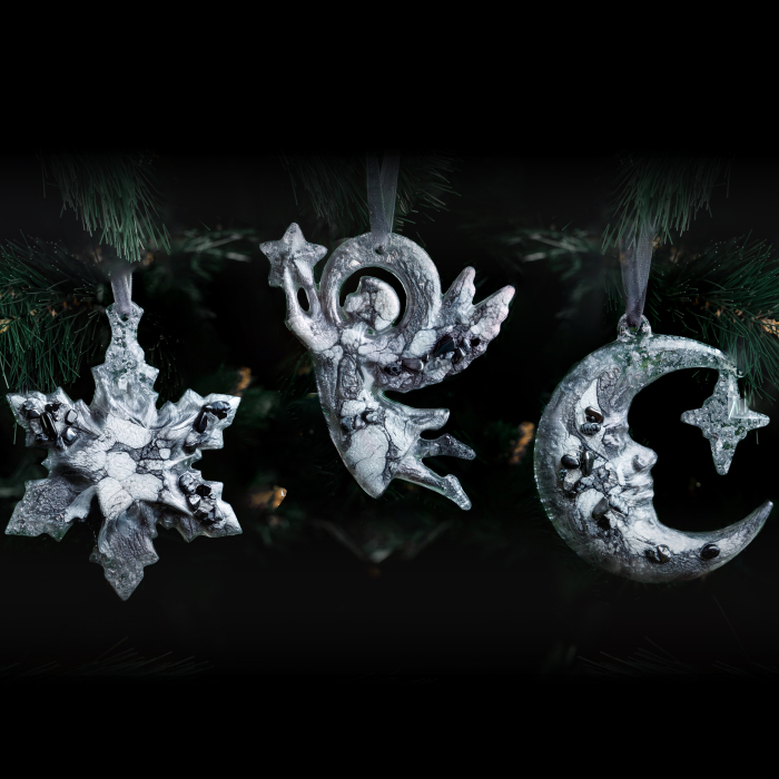 Christmas tree toy with rock crystal "Snowflake" from the Rozhdestvenskaya collection